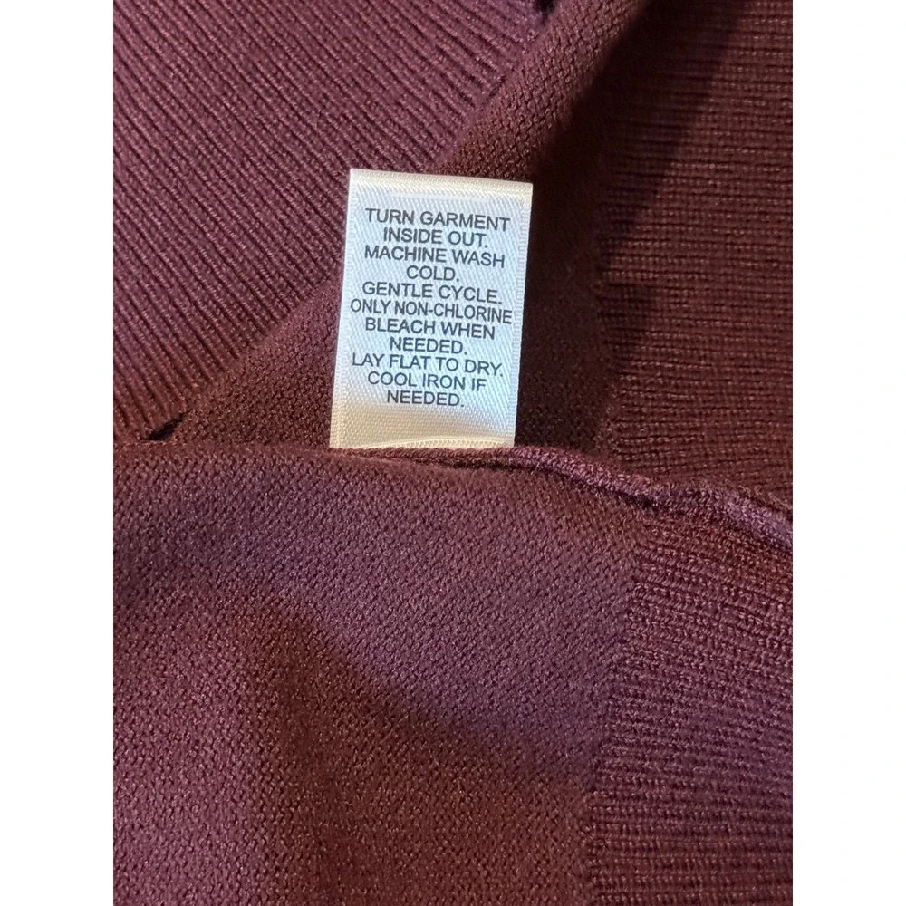 Cato Womens Burgundy Crew Neck Long Sleeve Sweater With Button Detail Size‎ L